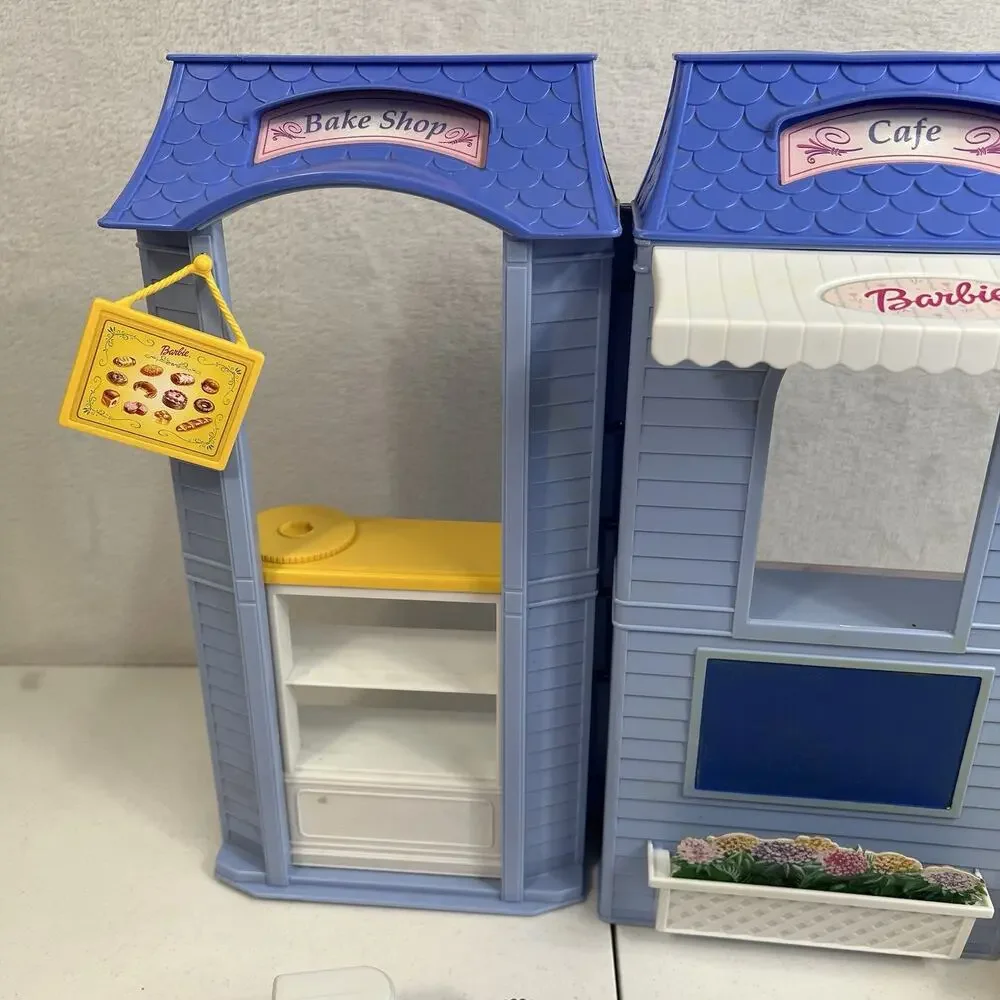 Vintage Barbie Doll Bake Shop Cafe Playset‎ Patio Table Chairs Accessories